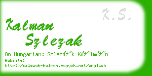 kalman szlezak business card